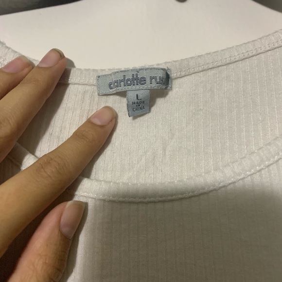 White Cold Shoulder Tee - Picture 3 of 3